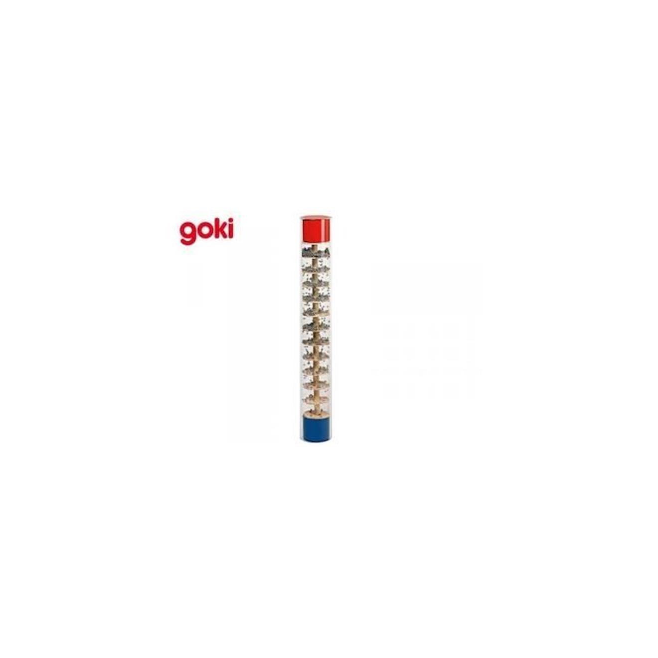 Goki - Goki Barre De Pluie - L34xø5,5cm - Billes En Acier - Bois Et Plastique Rouge