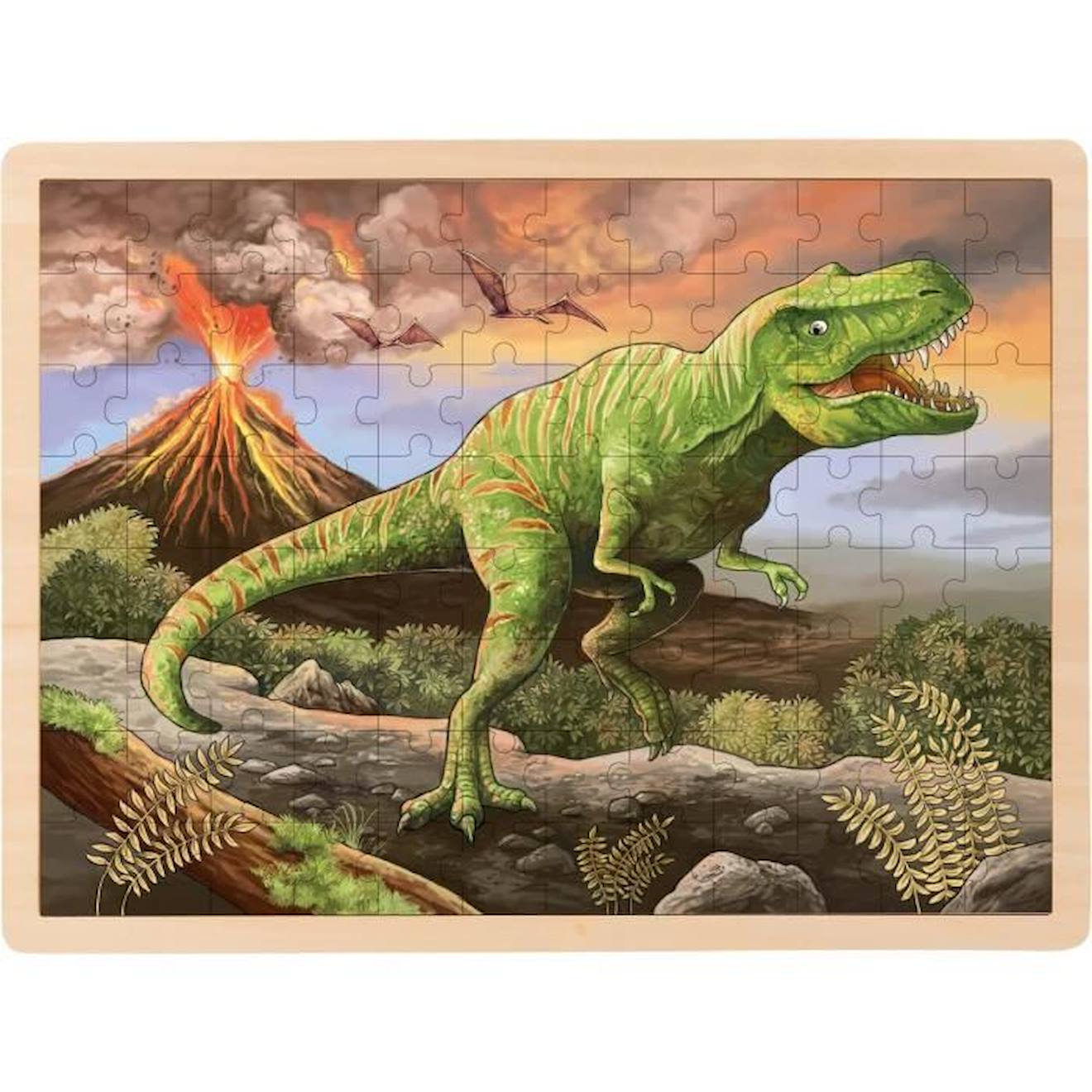 Goki - Puzzle T-rex - Goki - Animaux - Enfant - Moins De 100 Pièces Vert