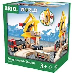 Jouet-Brio World Grue de Chargement de Marchandises - Accessoire pour circuit de train en bois - Ravensburger - Mixte dès 3 ans - 33280