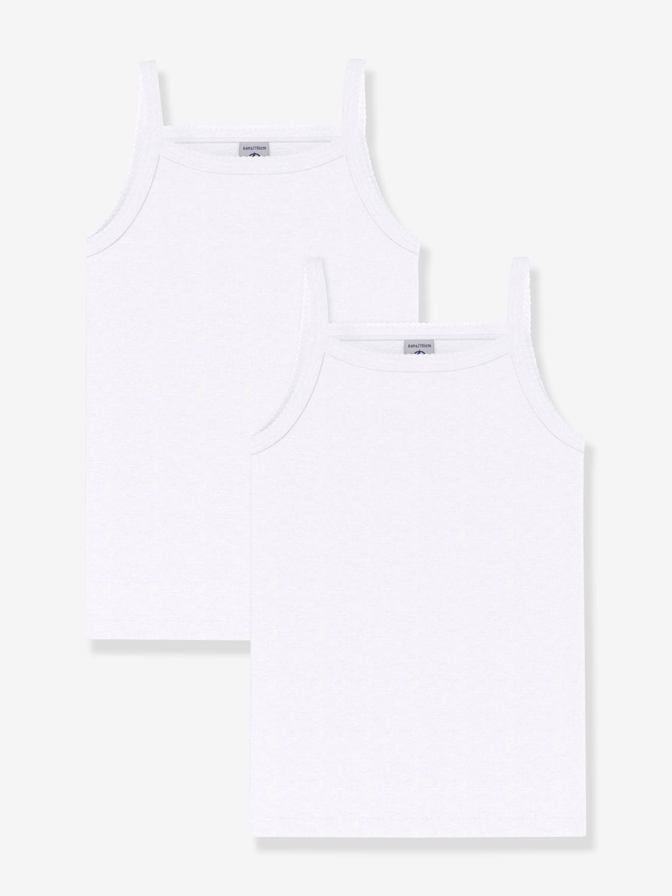 Lot de 2 chemises à bretelles blanches Petit Bateau blanc
