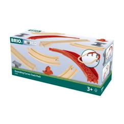 Jouet-Circuit extension double niveaux - BRIO - Brio World - Rails sinueux - Coffret 16 pièces