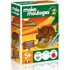 Jouet-Kit de moulage en plâtre Tricératops - MAKO MOULAGES - Pour enfant à partir de 5 ans - Marron