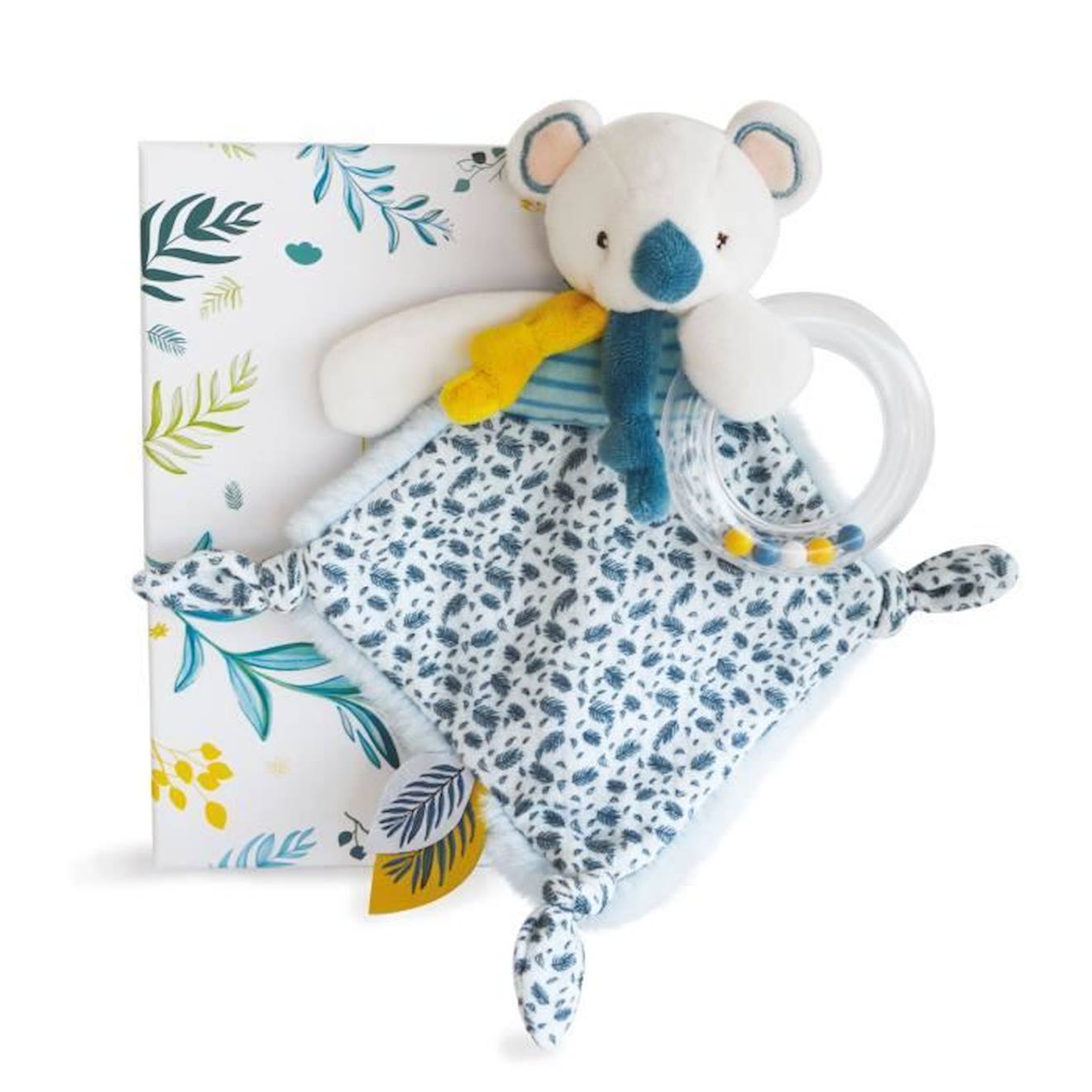 Doudou et Compagnie - Doudou Et Compagnie - Doudou Koala Avec Hochet - 22 Cm - Bleu - Yoca Le Koala Bleu