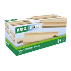 Jouet-Rails Courts Droits - BRIO - Lot de 4 rails en bois de hêtre - Mixte - 3 ans et plus