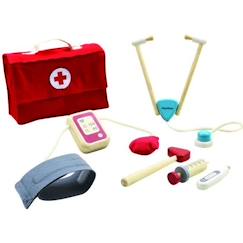 Jouet-PLAN TOYS Jeu en bois Ma valise de docteur