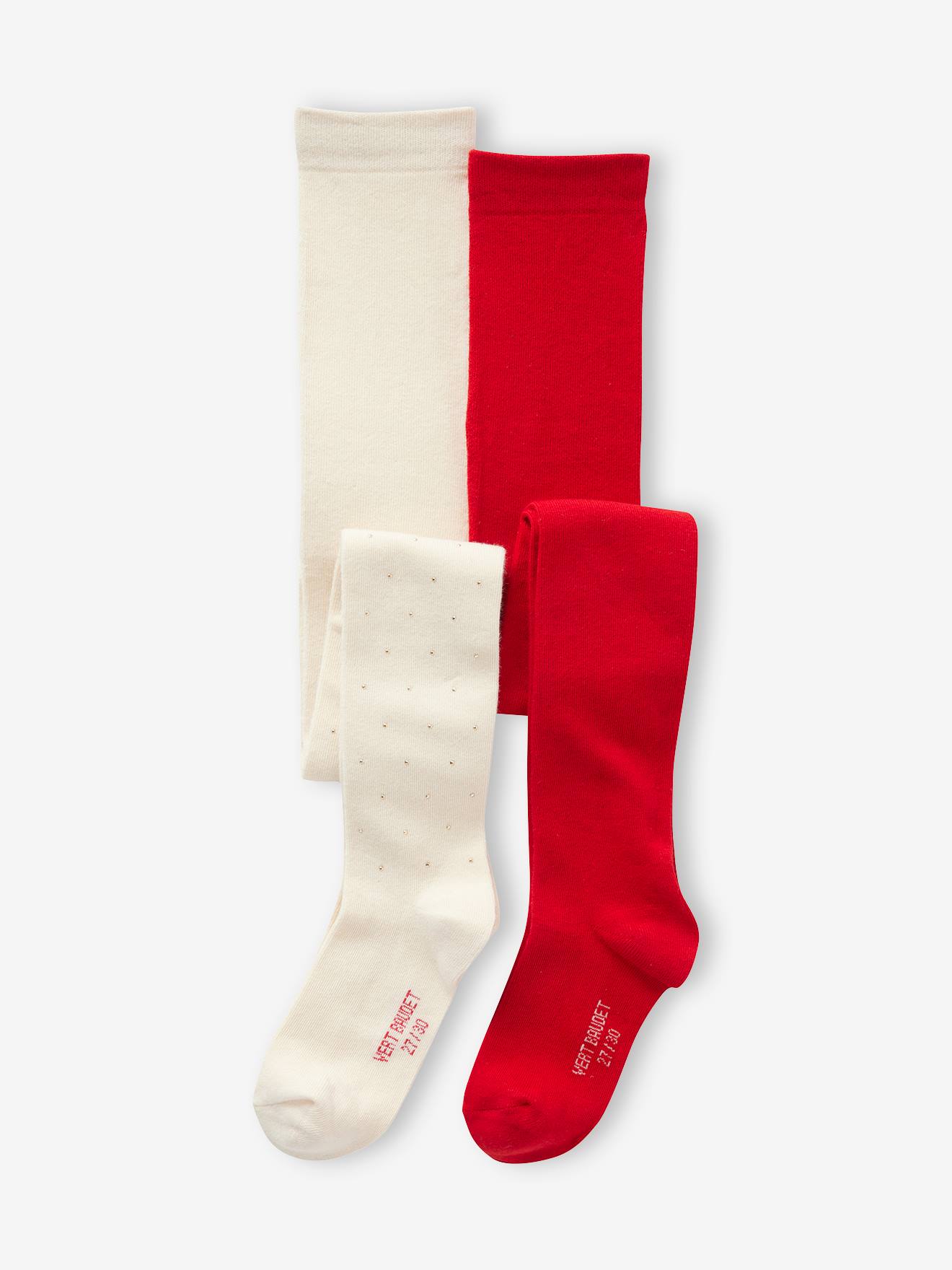 Lot 2 Collants Noël écru