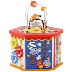 Jouet-Cube d'activités Circus - SEVI - Bois - Rouge - Pour Enfant - 36 x 36 x 41 cm