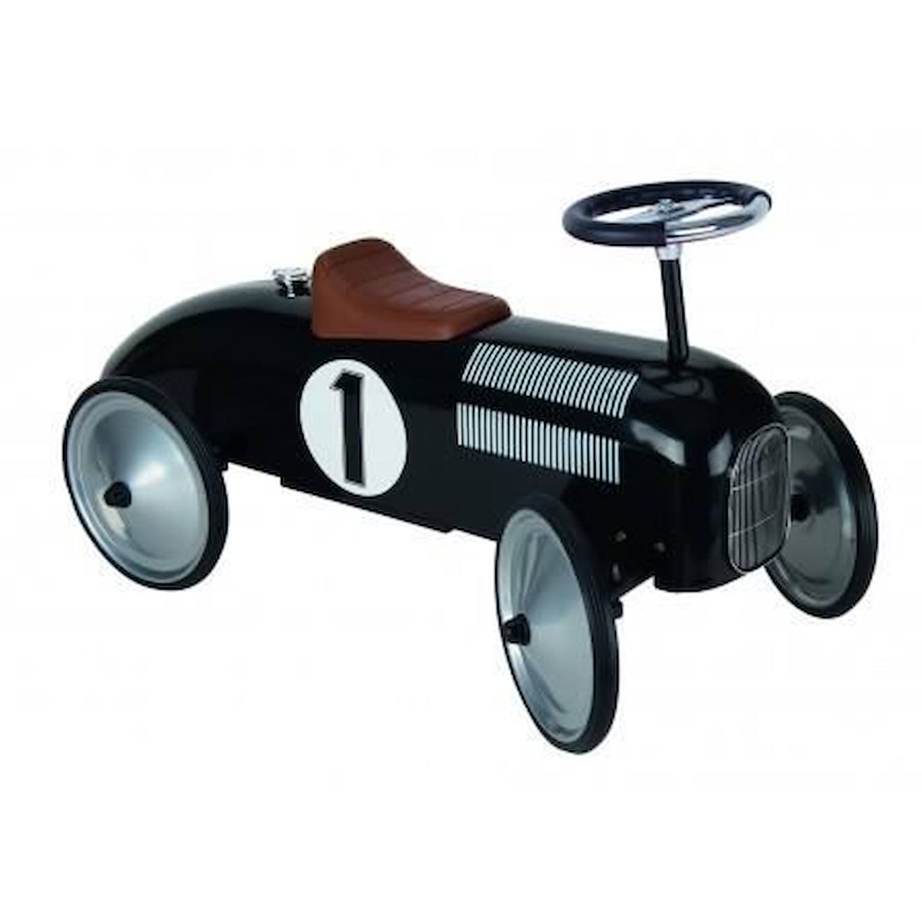 Goki - Trotteur Porteur Voiture Goki Avec Numéro 1 Noir - A Partir De 12 Mois - Bébé Noir