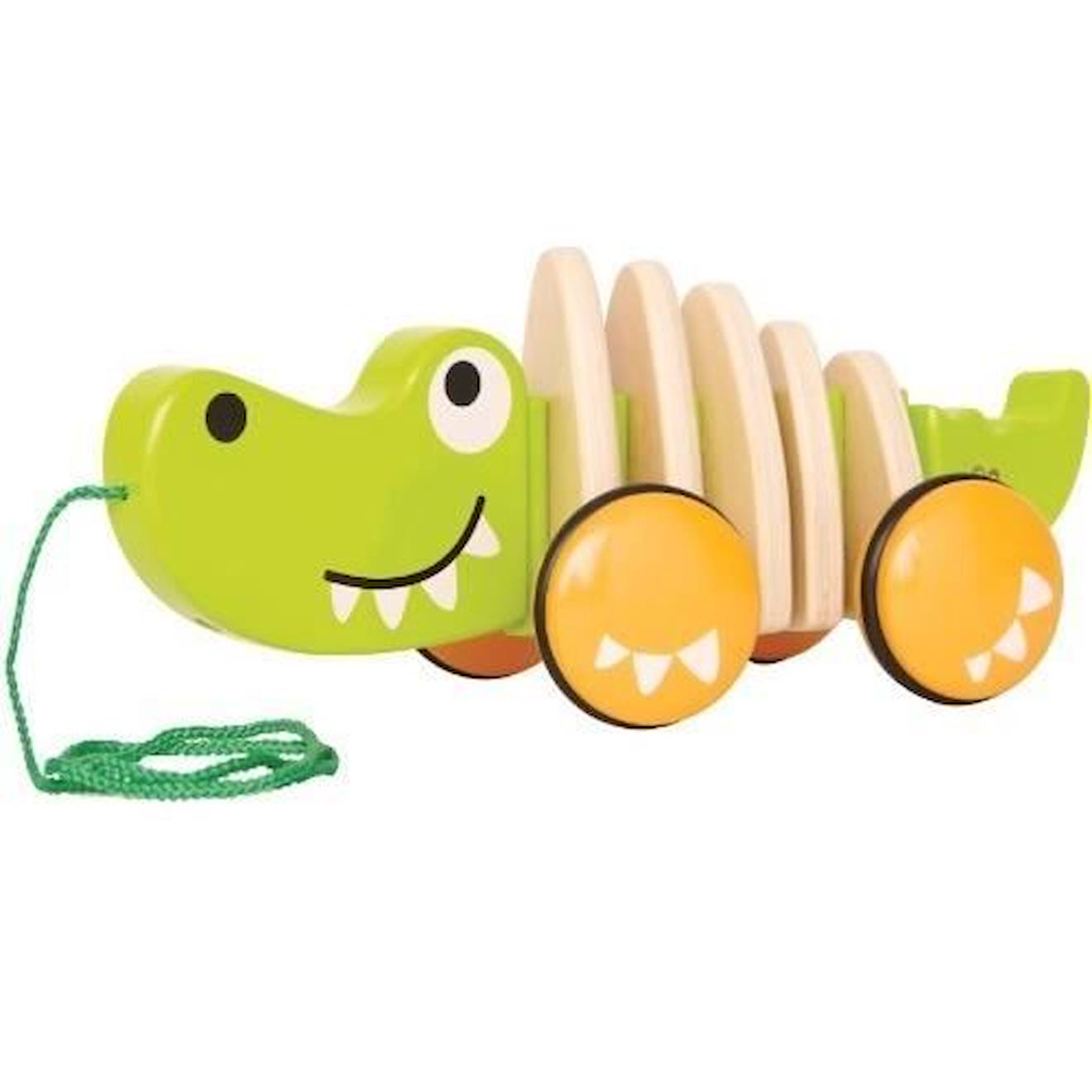 Jouet À Tirer Crocodile - Hape - E0348 - Mixte - Intérieur Vert