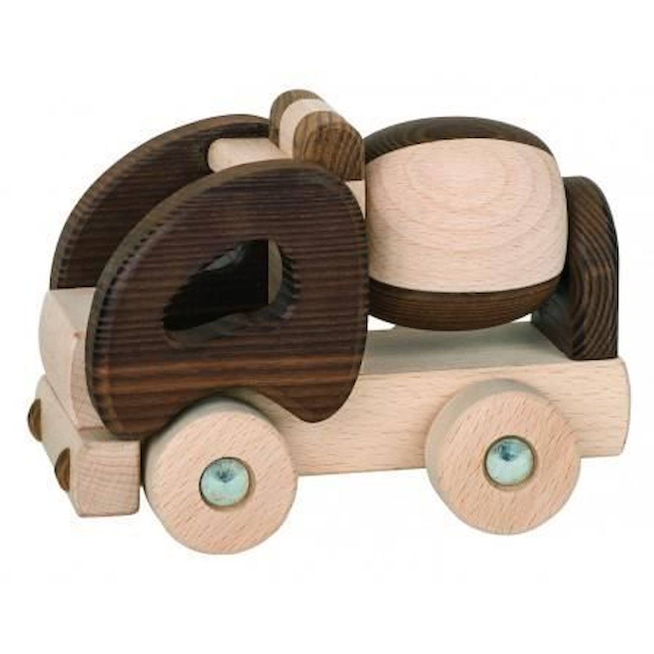 Goki - Camion Toupie En Bois Bicolore Goki Nature - Jouet En Bois Pour Enfant De 2 Ans - Marque Goki Beige