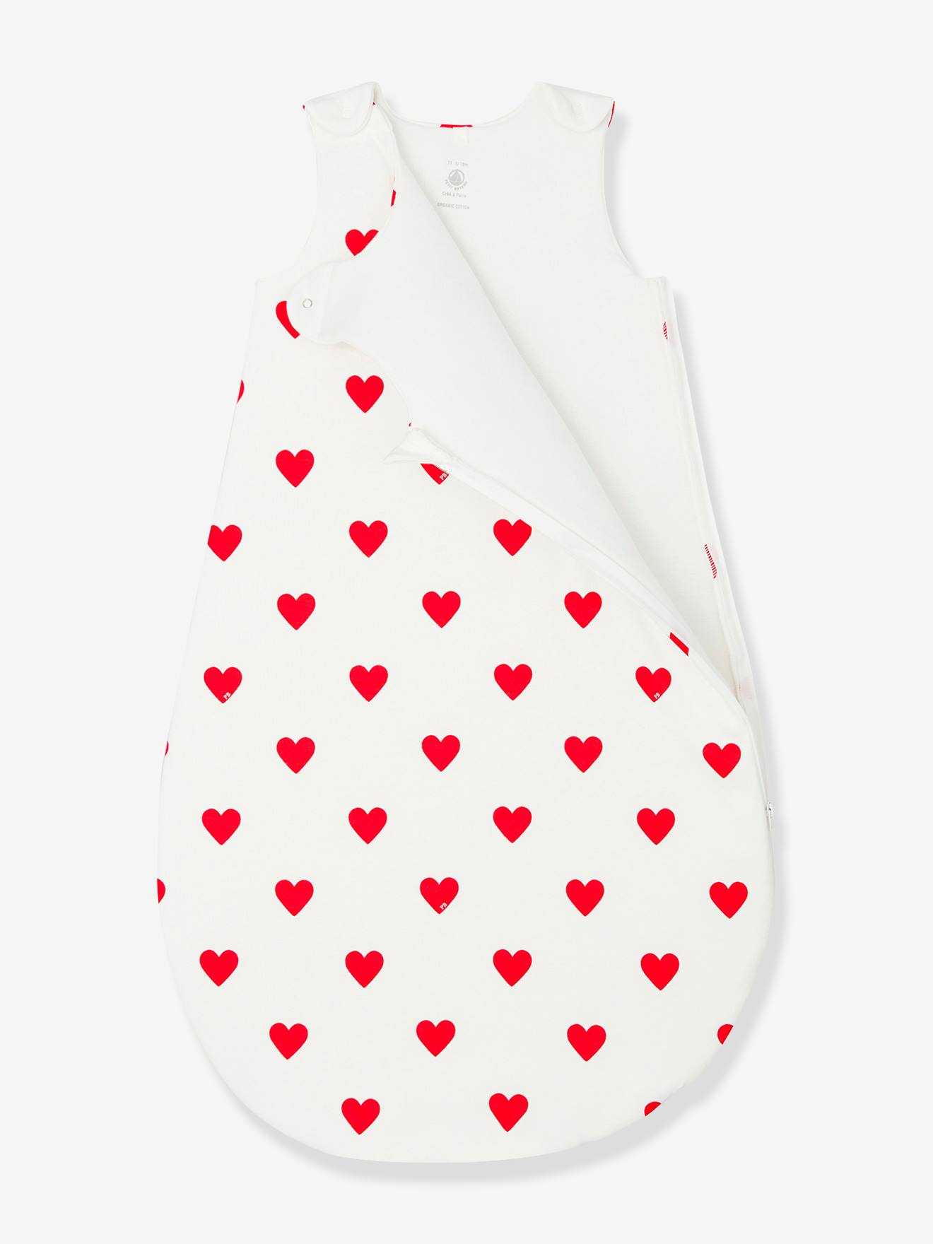 Gigoteuse à coeurs en coton Petit bateau blanc (Petit Bateau) - Image 1