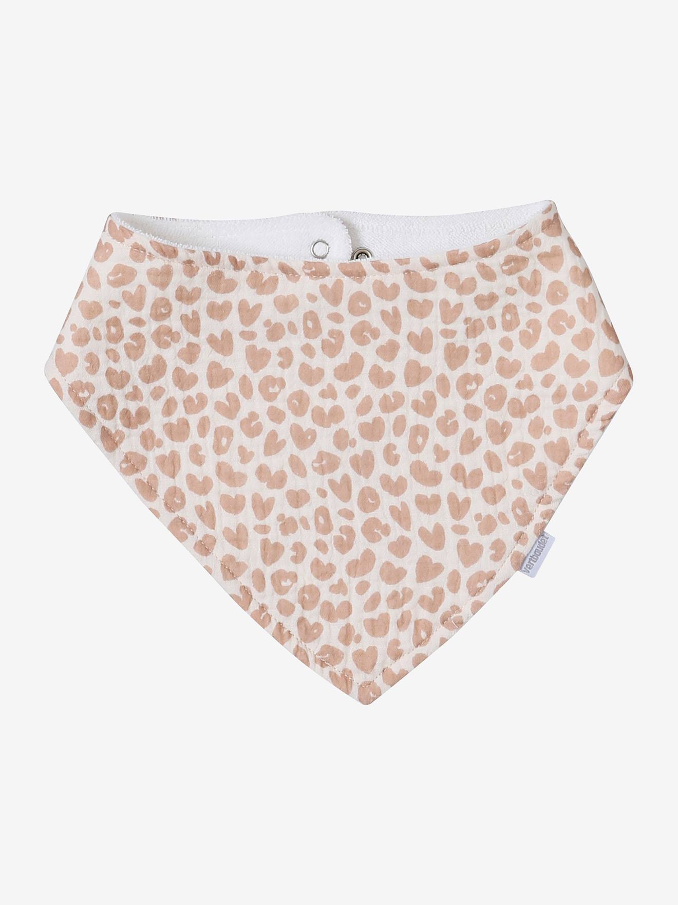 Lot 3 bavoirs bandanas en gaze de coton / éponge lovely leo (Vertbaudet) - Image 1