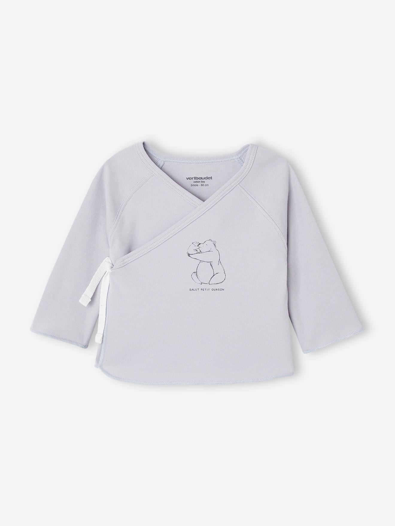Brassière bébé naissance en coton bio bleu pâle