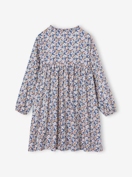 Robe motif all over ouverture boutonnée devant indigo+marine+vanille+vert sauge+vieux rose 2 - vertbaudet enfant 