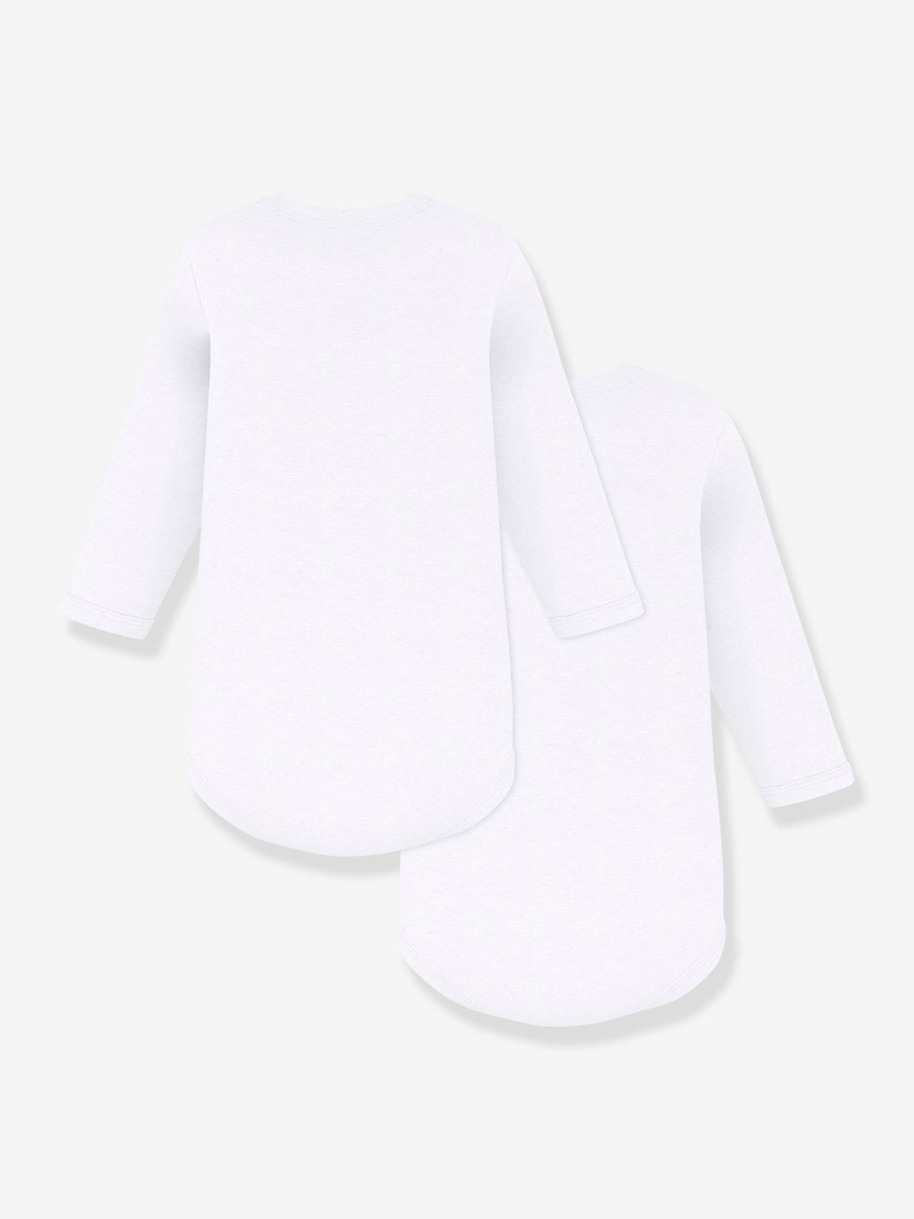Lot de 2 bodies manches longues blanc (Petit Bateau) - Image 2