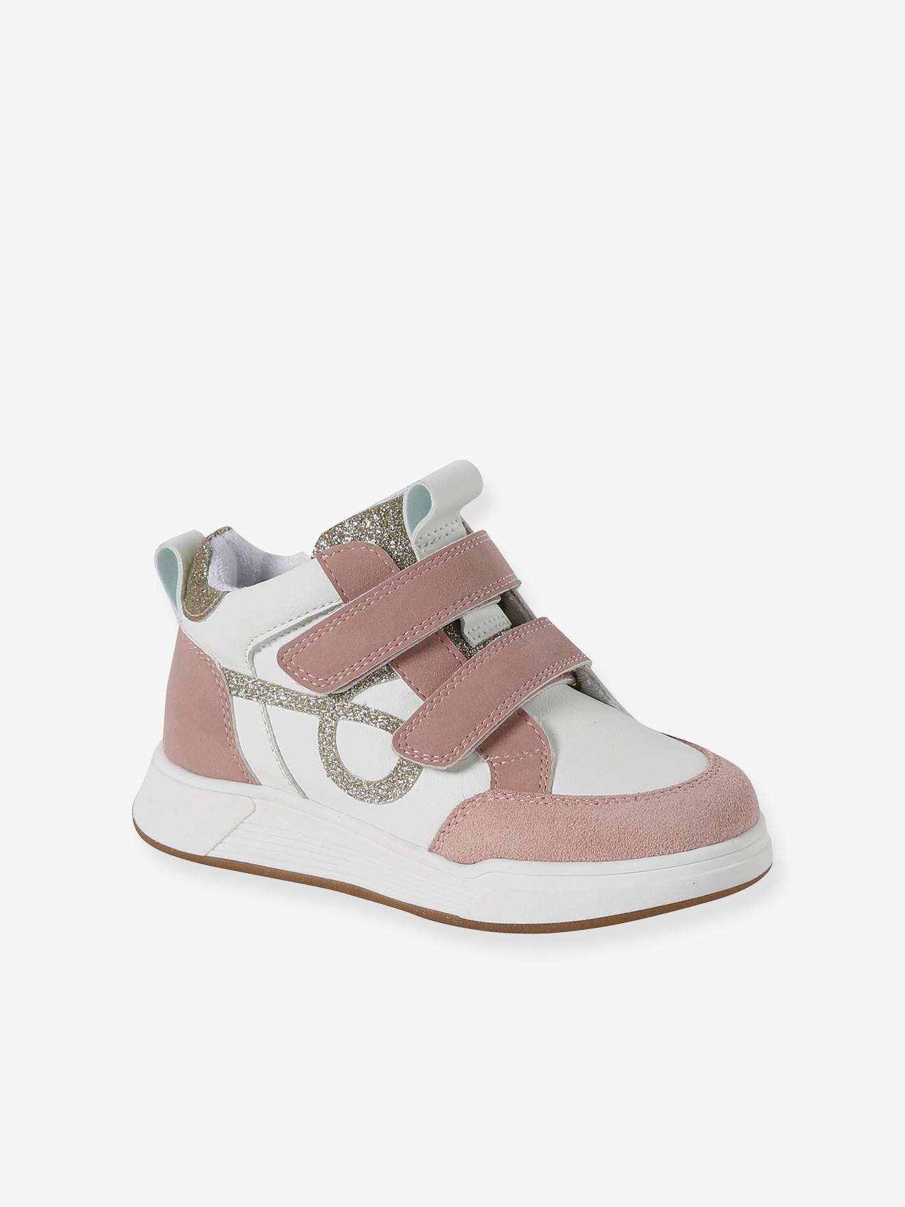 Baskets montantes scratchées enfant lot rose