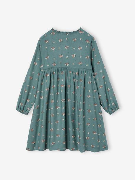 Robe motif all over ouverture boutonnée devant indigo+marine+vanille+vert sauge+vieux rose 11 - vertbaudet enfant 