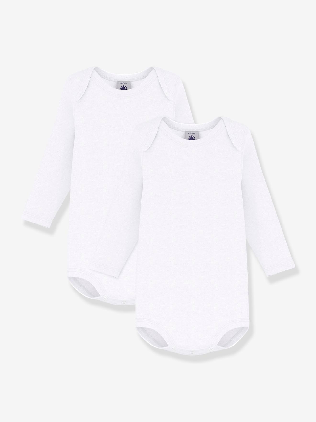 Lot de 2 bodies manches longues blanc (Petit Bateau) - Image 1