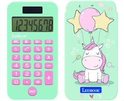 Jouet-Calculatrice de poche 8 chiffres avec couvercle de protection Licorne