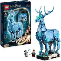 Jouet-LEGO® Harry Potter 76414 Expecto Patronum, Maquette 2-en-1 avec Figurines Animales Cerf et Loup