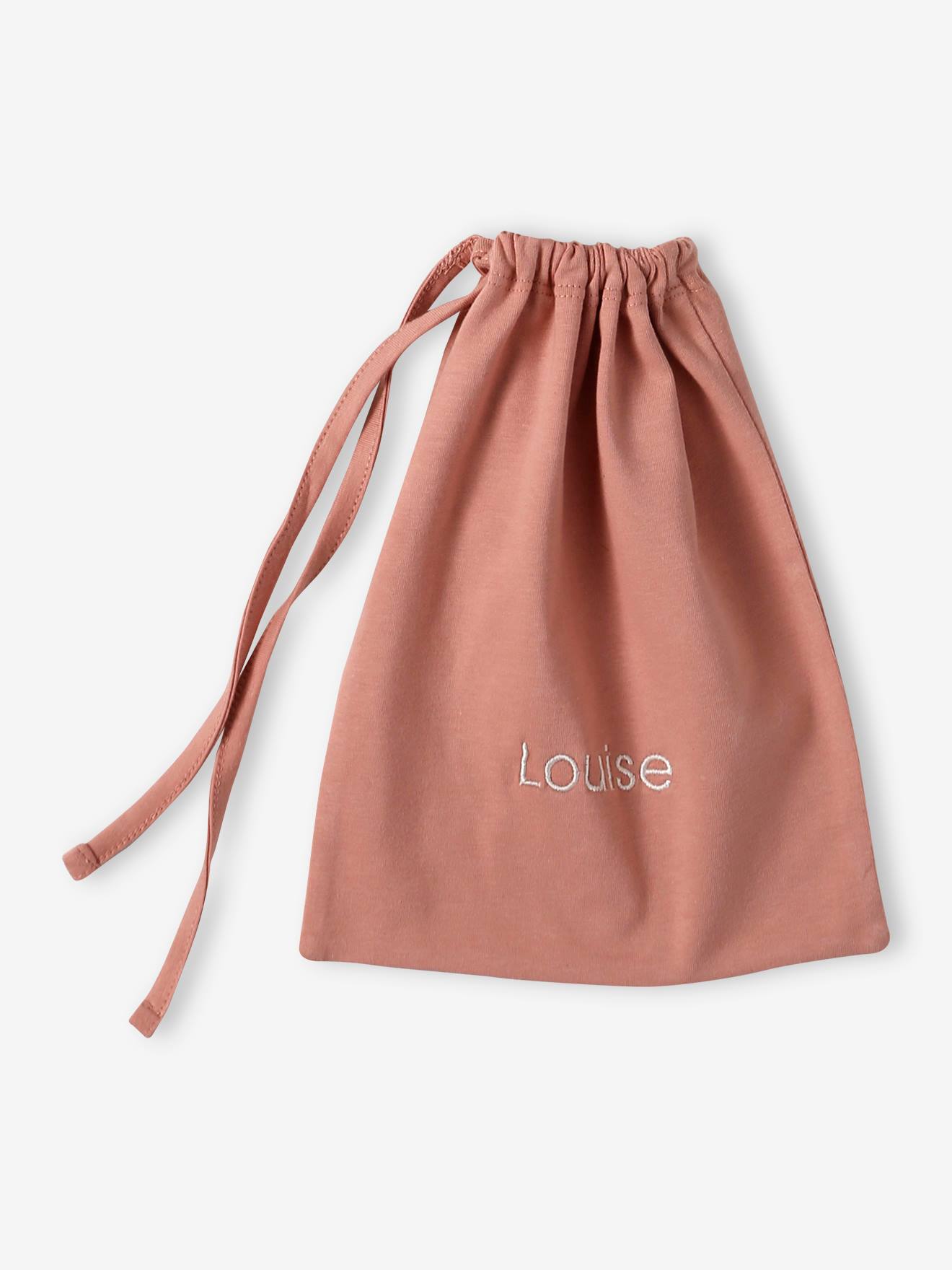 Ensemble naissance fille bonnet + moufles + chaussons + pochon personnalisable rose (Vertbaudet) - Image 1