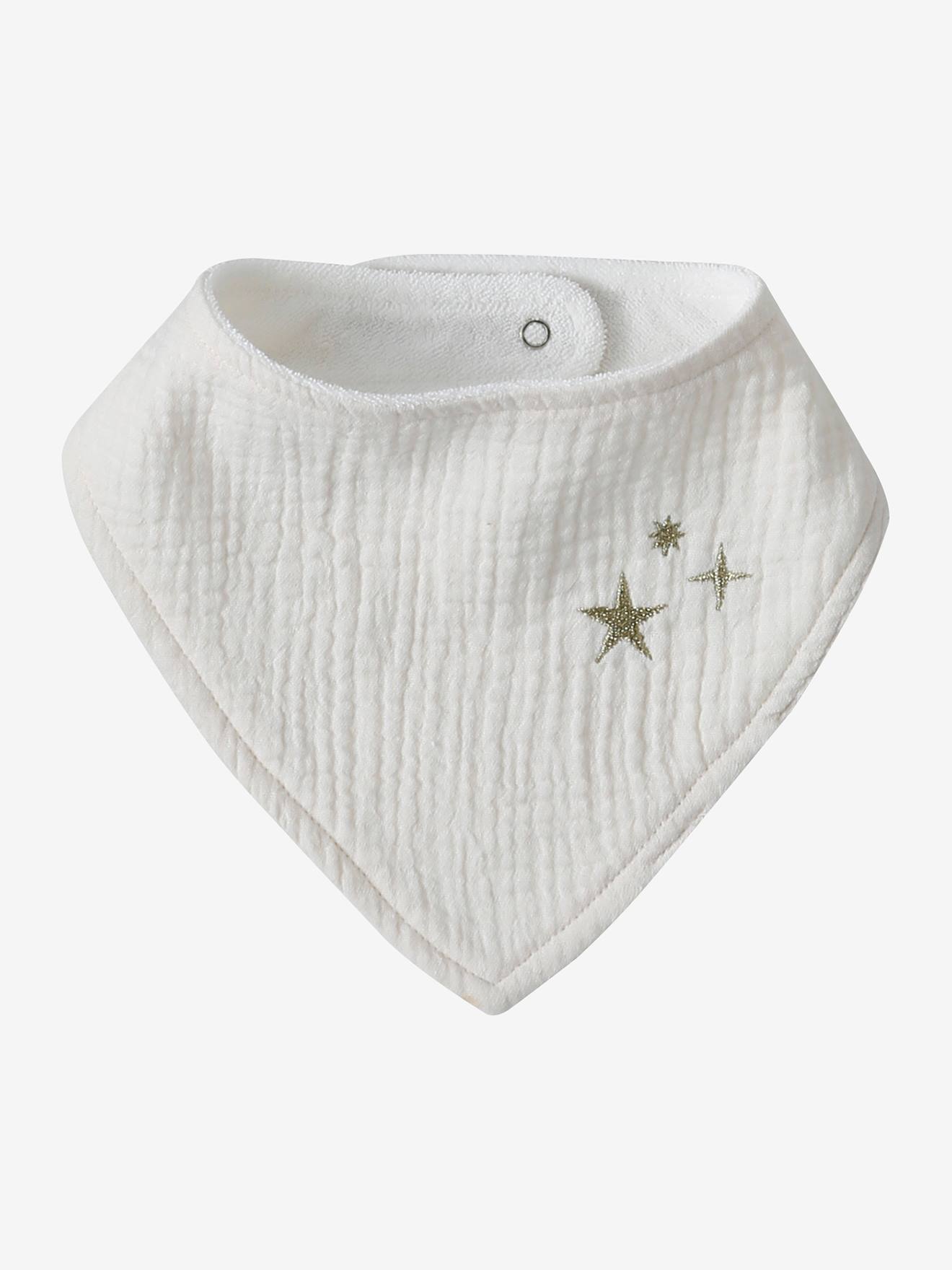 Lot 3 bavoirs bandanas en gaze de coton hygge (Vertbaudet) - Image 1