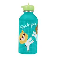 -Gourde enfant Acier inoxydable - Facile à nettoyer - Gourde réutilisable - Contenance 300ml - 17 cm x 6,5 cm - Vert - Vive le judo