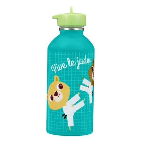 Fille-Gourde enfant Acier inoxydable - Facile à nettoyer - Gourde réutilisable - Contenance 300ml - 17 cm x 6,5 cm - Vert - Vive le judo