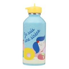 -Gourde Inox Enfant - Je Suis Une Sirène - Draeger Paris - 300 ml - Multicolore - Bleu - 17 x 6,5 cm