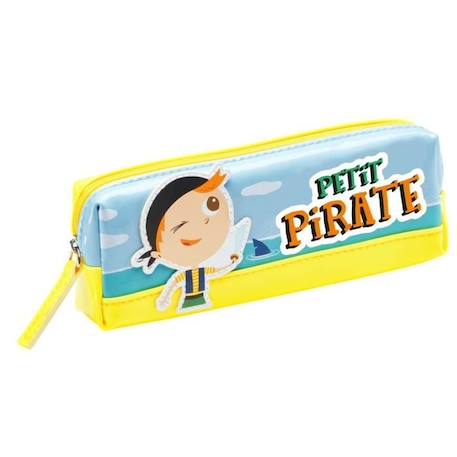 Fille-Accessoires-Cartable, trousse-Trousse enfant - DRAEGER PARIS - Petit Pirate - Jaune - 19 x 6 x 3,5 cm - Fermeture zippée