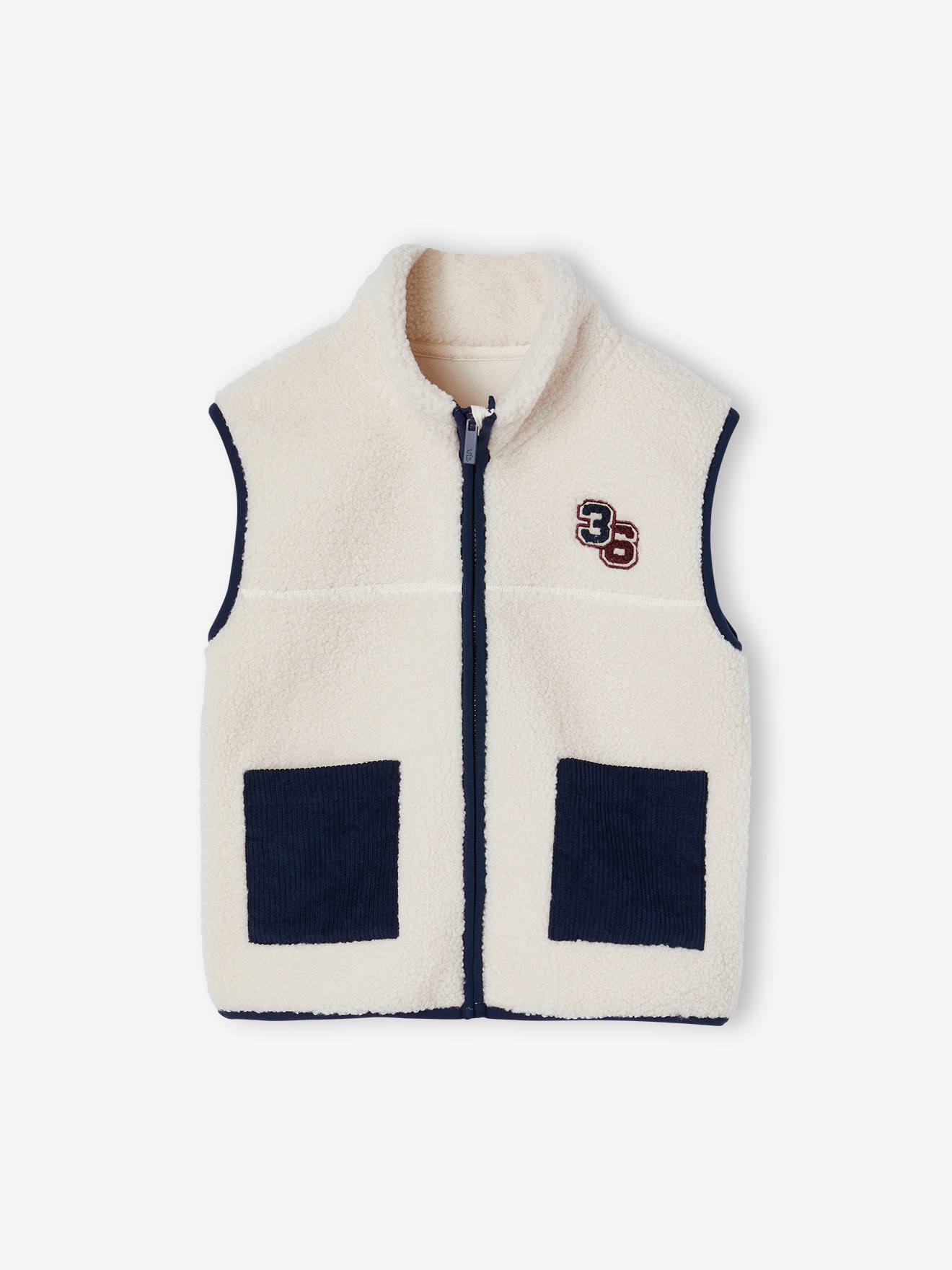 Gilet en sherpa sans manches Garçon écru