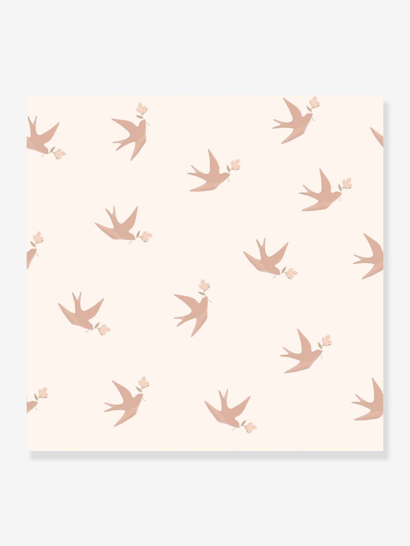 Papier peint Les hirondelles rose (Lilipinso) - Image 1