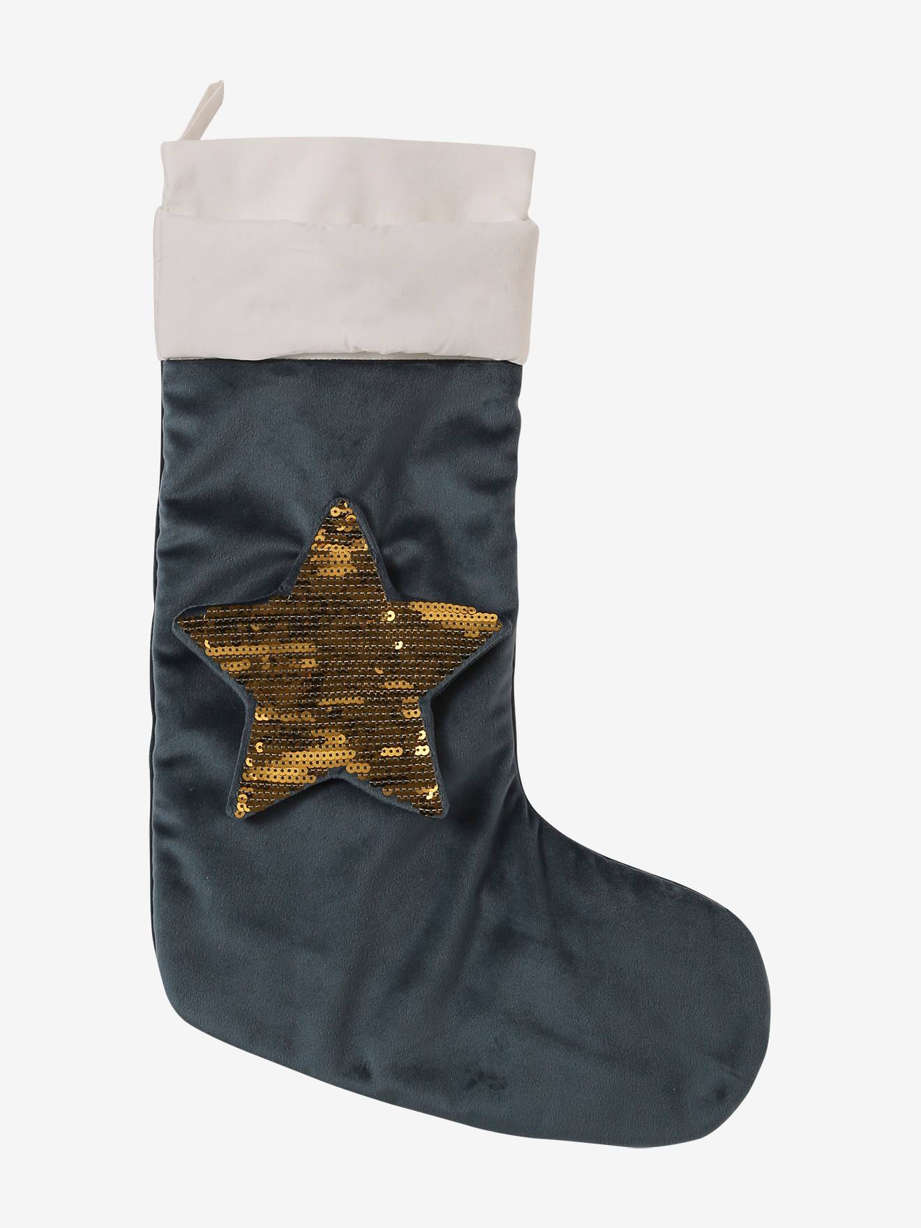 Chaussette de Noël velours souris et lapin vert