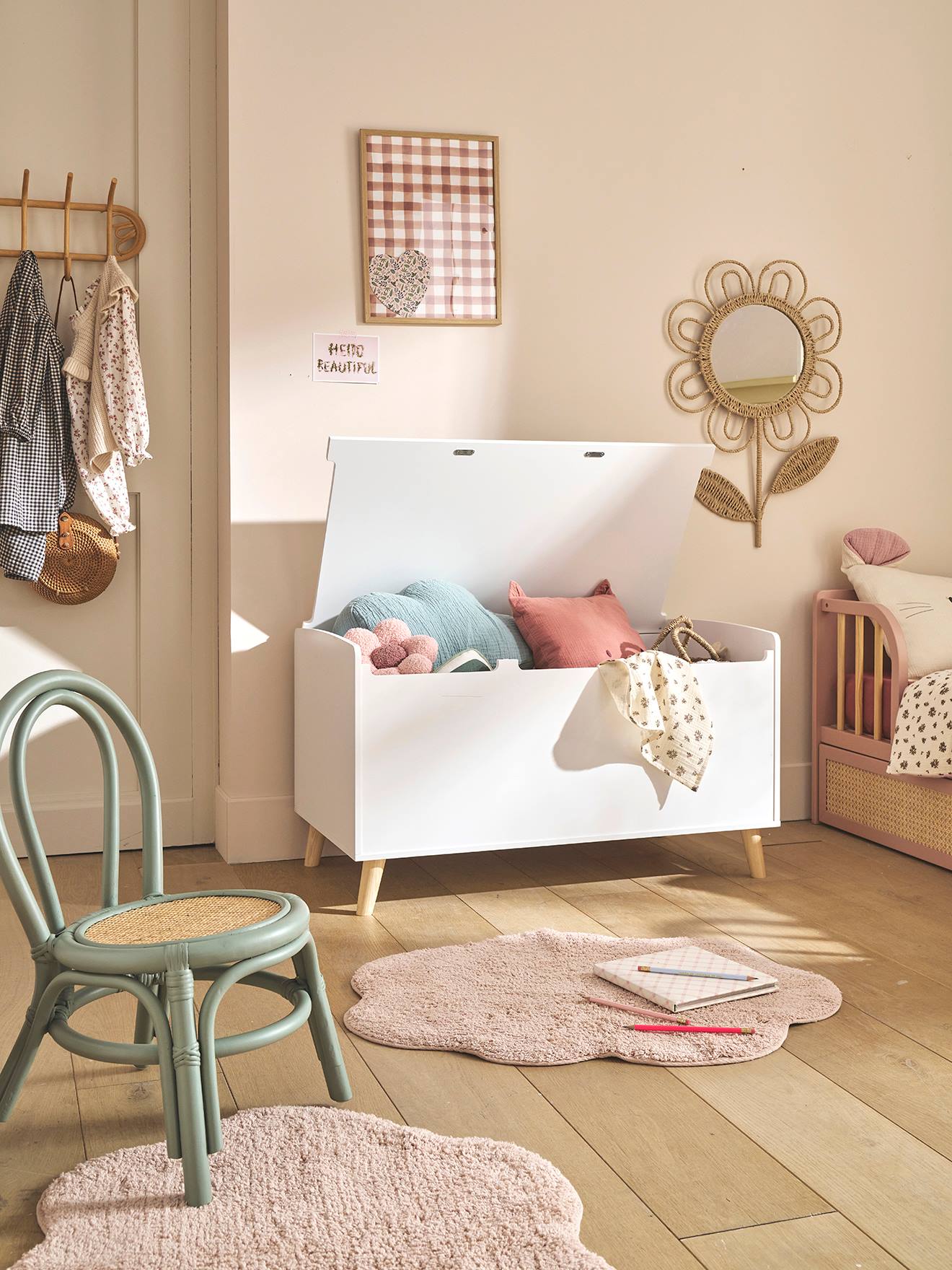 Coffre à jouets XL CONFETTI blanc