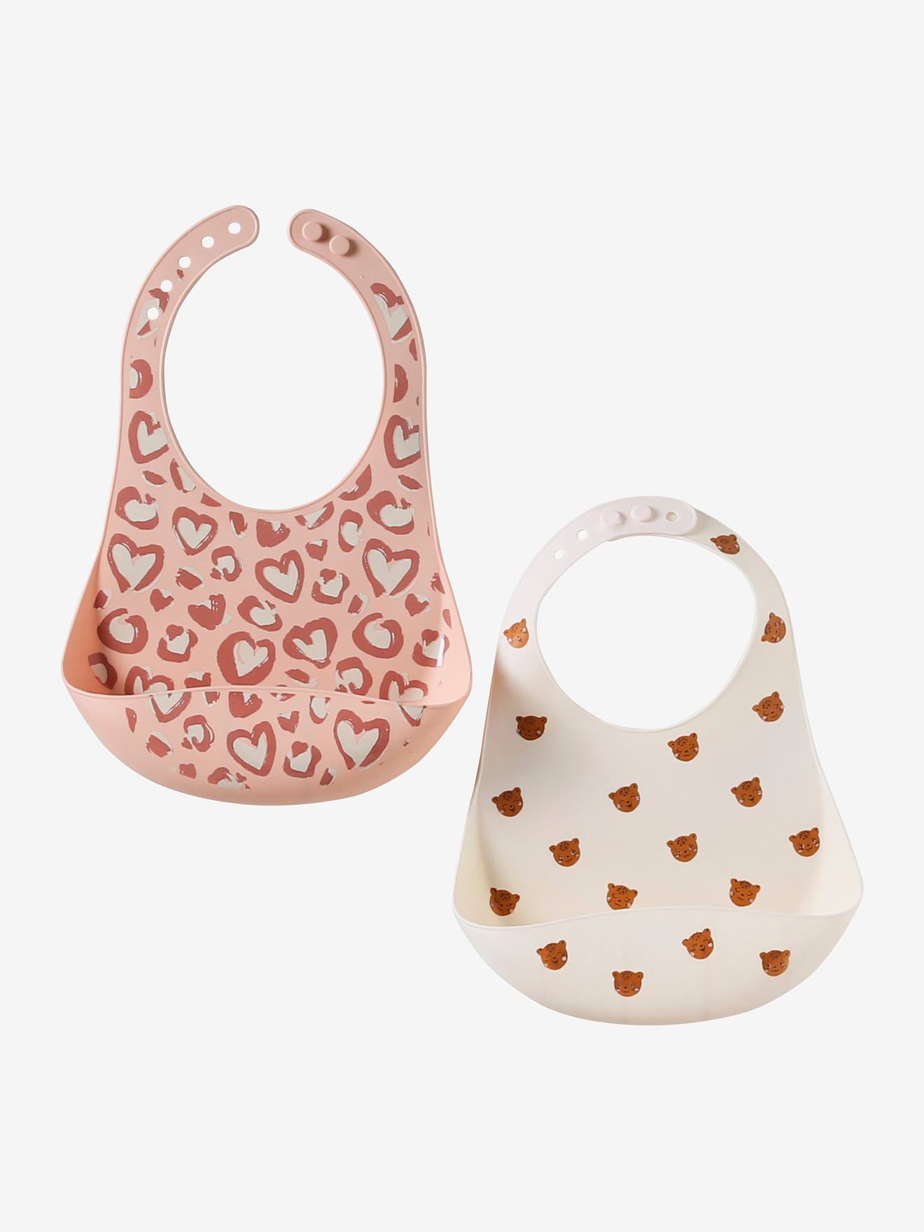 Lot de 2 bavoirs en silicone lovely leo