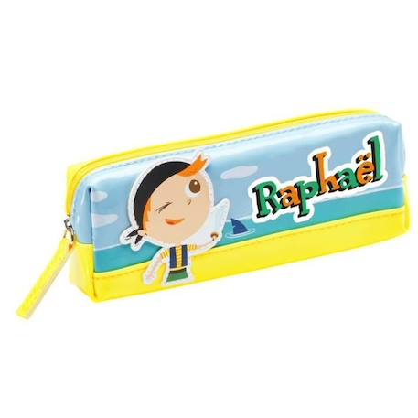 Garçon-Accessoires-Trousse enfant prénom garçon Raphael - Bleu / Jaune - 19 x 6 x 3,5 cm