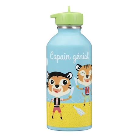 Fille-Gourde enfant Acier inoxydable - Facile à nettoyer - Gourde réutilisable - Contenance 300ml - 17 cm x 6,5 cm - Bleu - Copain génial