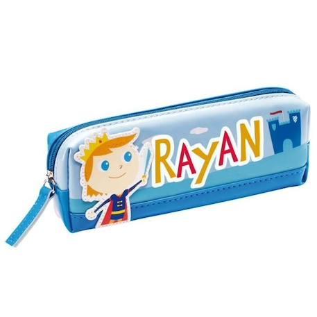 Fille-Accessoires-Cartable, trousse-Trousse enfant prénom garçon Rayan - Bleu - 19 x 6 x 3,5 cm