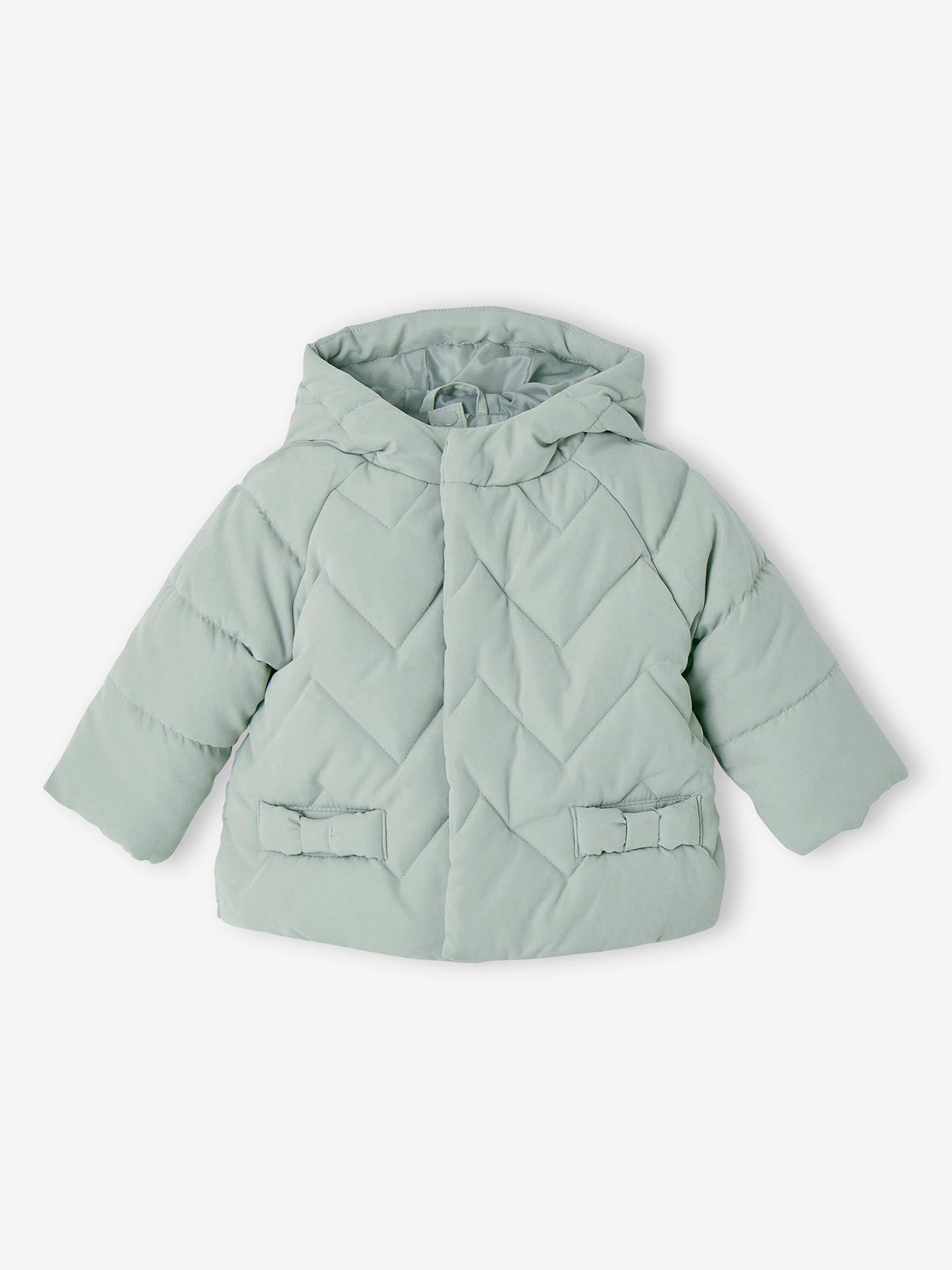 Manteau 3 en 1 bébé matelassé vert d'eau