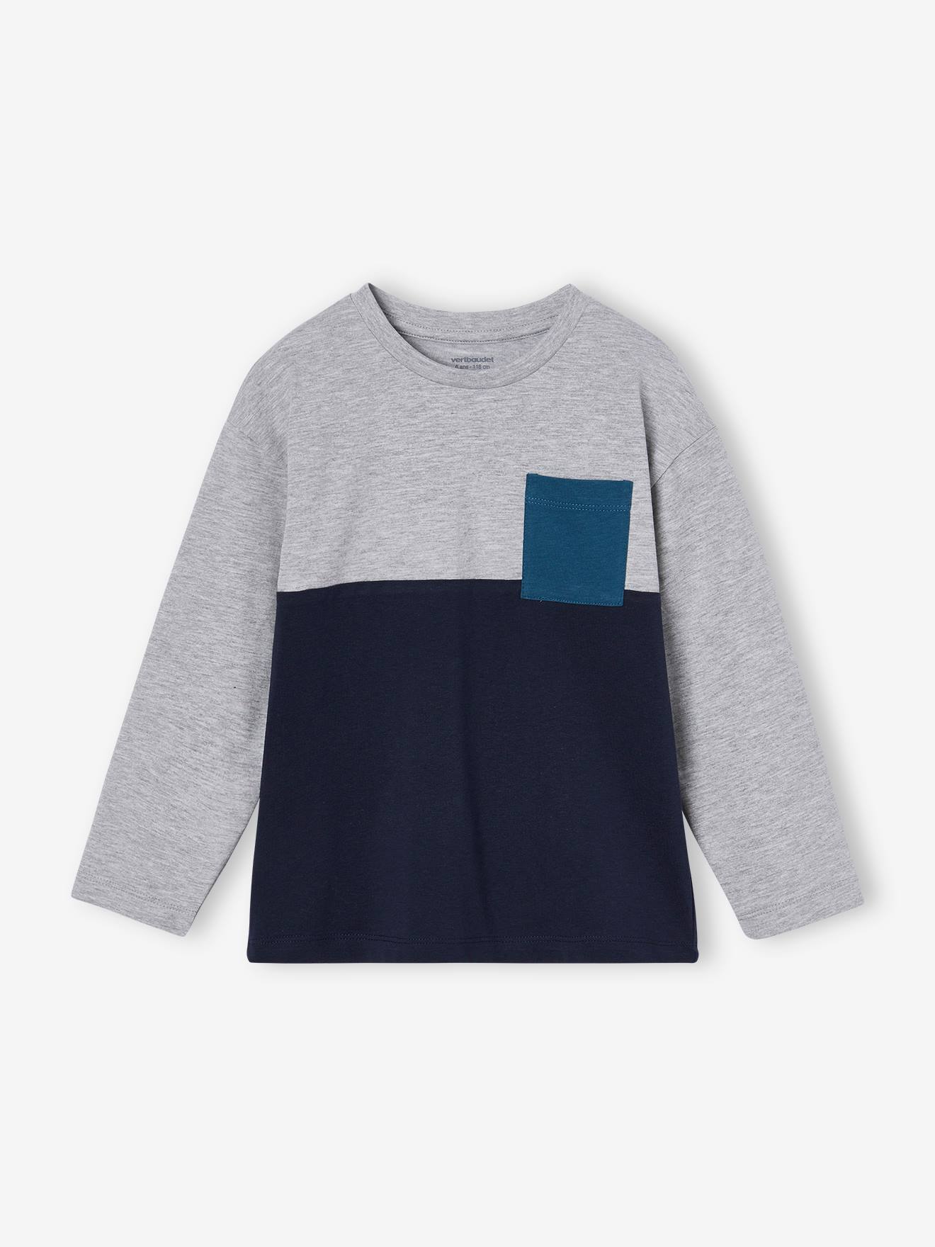 Tee-shirt garçon colorblock bleu
