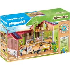 Jouet-PLAYMOBIL 71304 Ferme avec panneaux solaires, Country La vie à la ferme, 182 pièces, Dès 4 ans