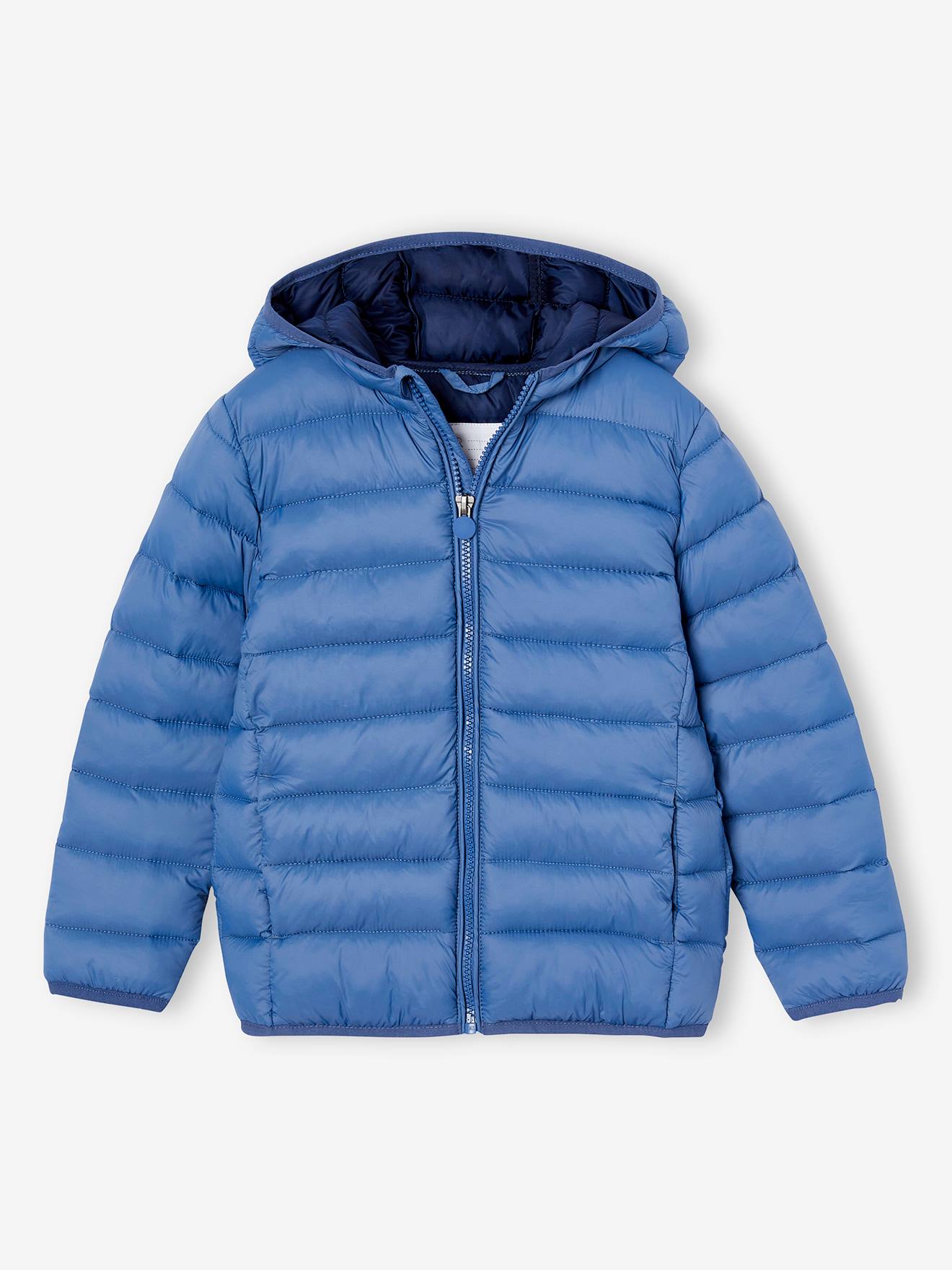 Doudoune légère à capuche garçon bleu jean