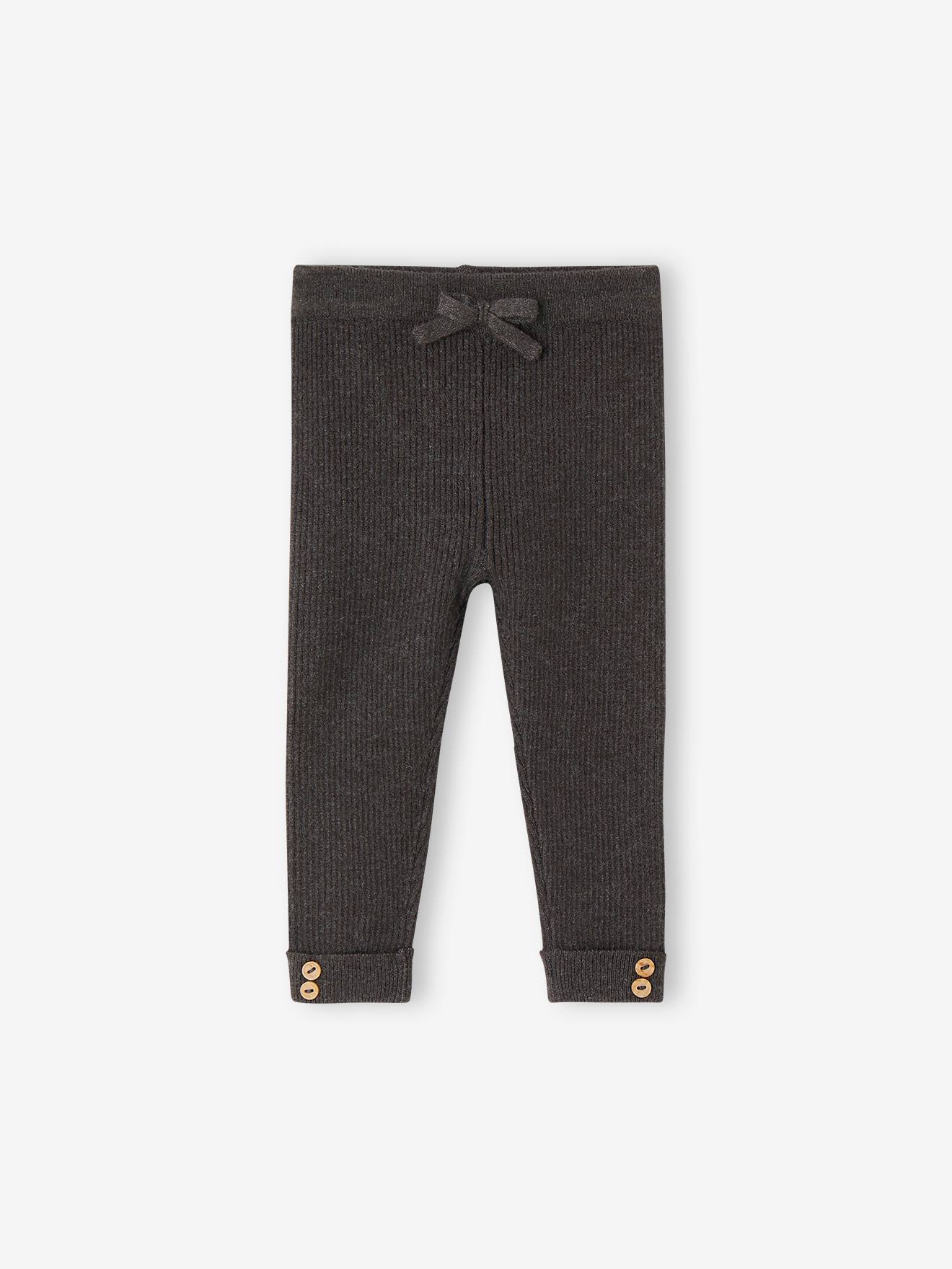 Legging en tricot bébé vert de gris