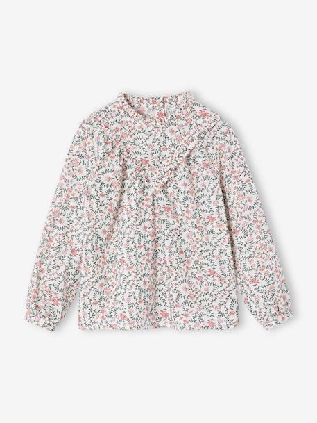 Fille-Blouse fille à volants imprimée fleurs 