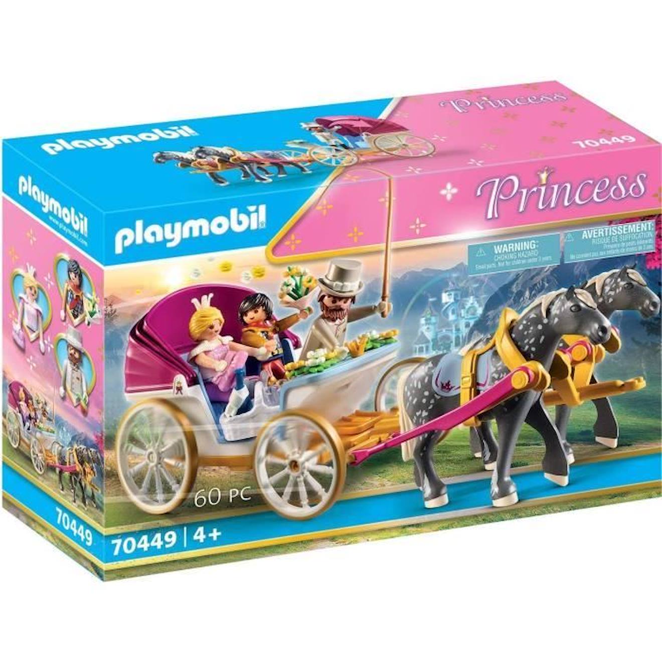 Playmobil - 70449 - Calèche Et Couple Royal - Princesses Jaune