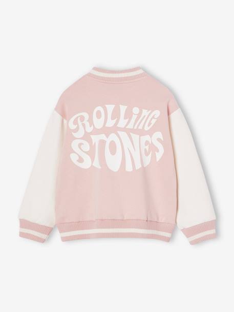 Blouson bombers Rolling Stones fille rose pâle 2 - vertbaudet enfant 