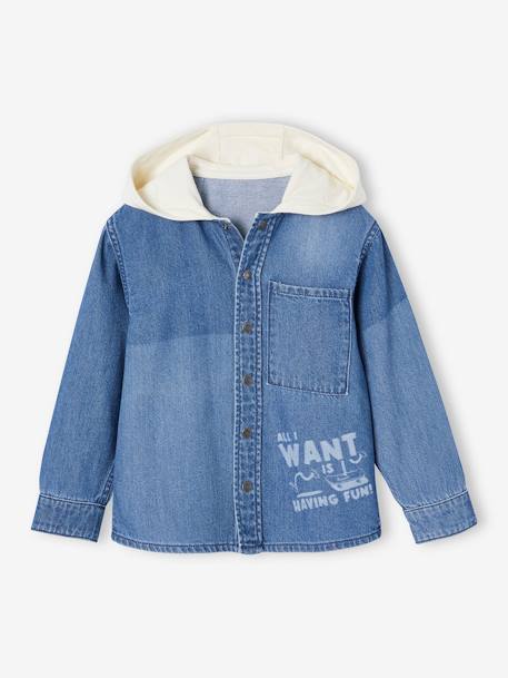 Garçon-Chemise à capuche animation patchs en denim garçon