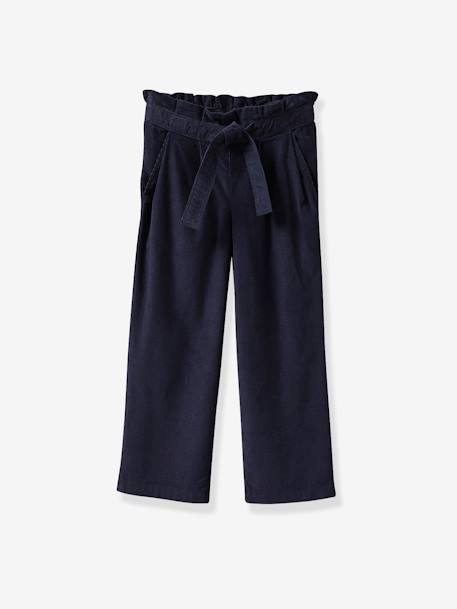 Pantalon large fille en velours  - vertbaudet enfant