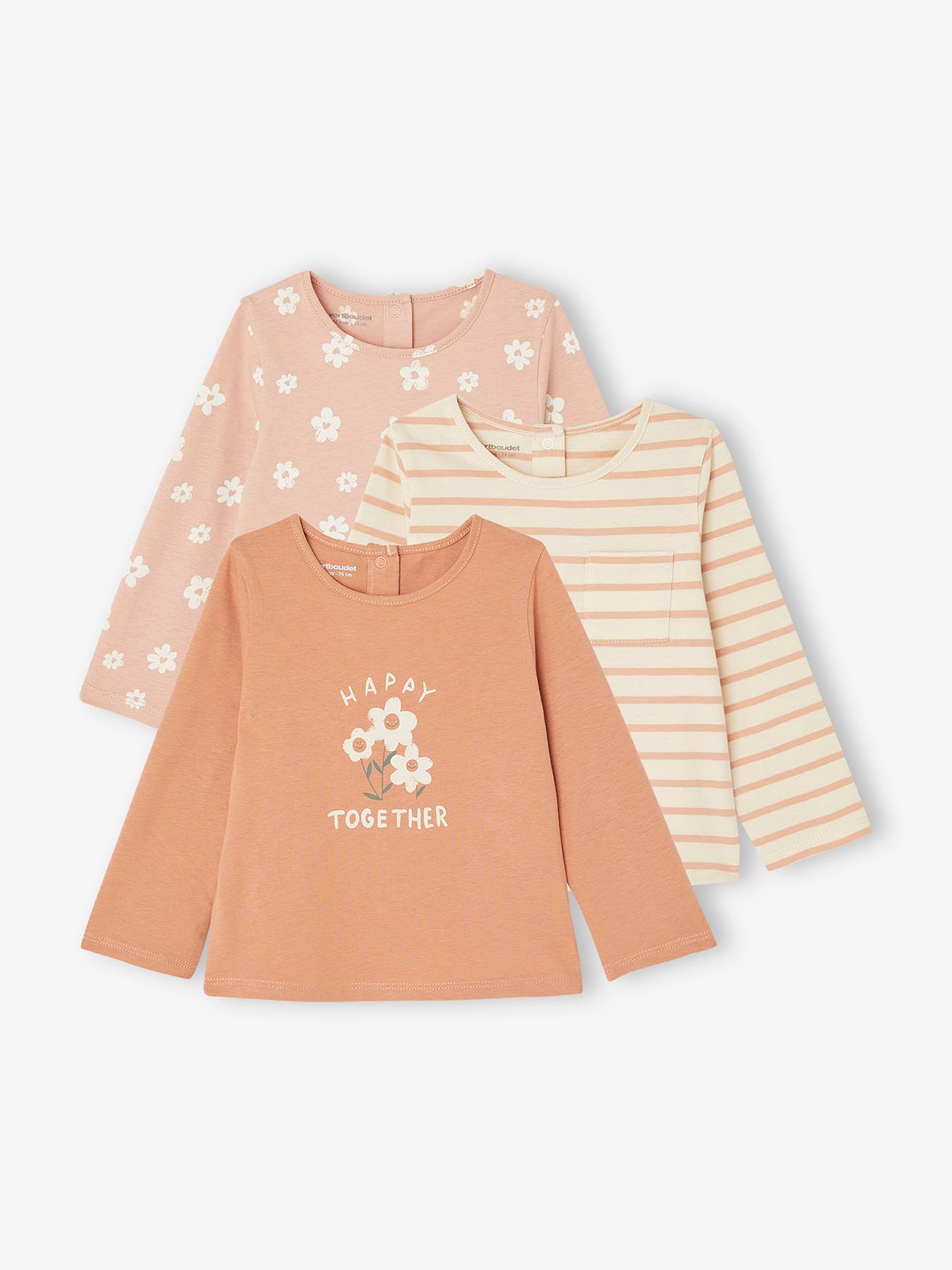 Lot 3 T-shirt bébé argile