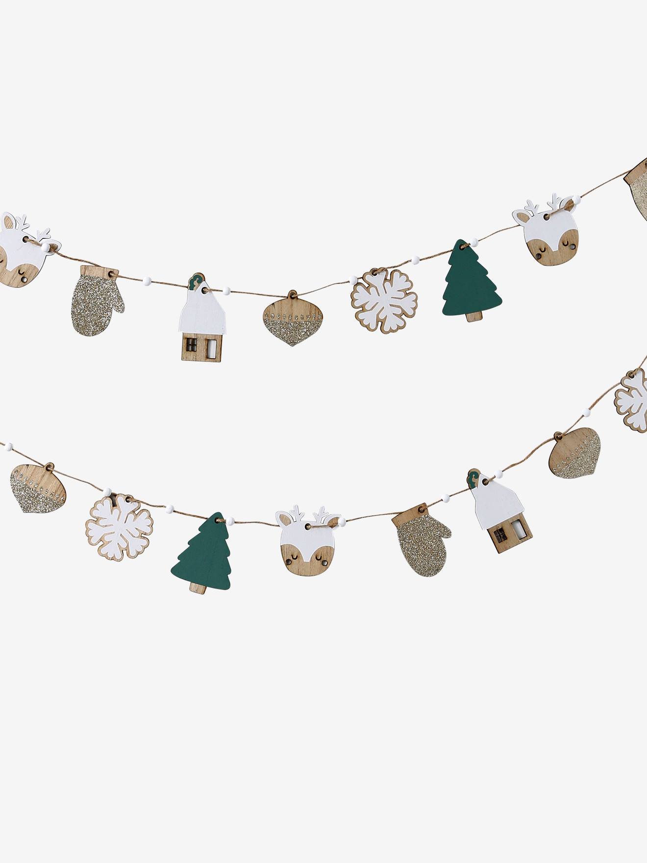 Guirlande de Noël en bois bi-couleur bois
